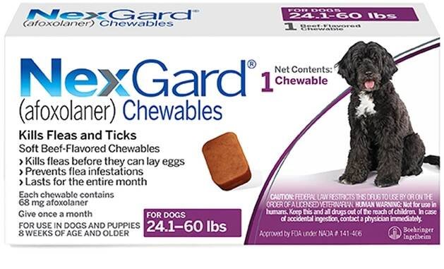 NexGard Chewable Tablets for Dogs 24.1 - 60.0 lbs