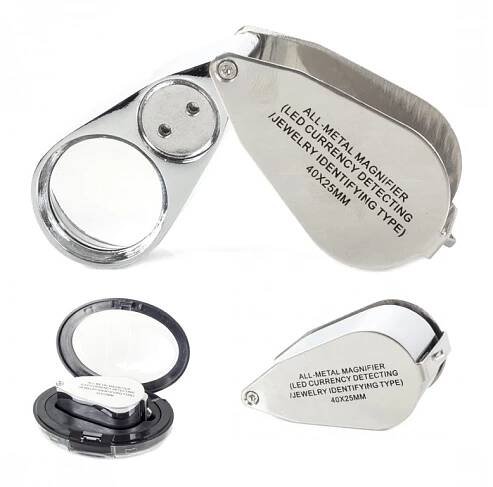 Hodinářská lupa s osvětlením Verkgroup V-09109 - 40x (25mm) | Alemat.cz