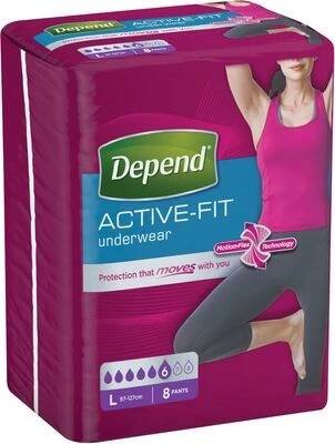 Depend Natahovací kalhotky  Active-Fit pro ženy L 8 ks