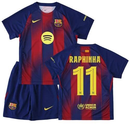 Dětský domácí dres Barcelona 25-26 s vlastním potiskem – Raphinha #11