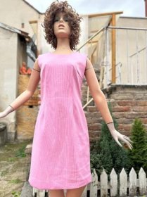 Vintage šaty 60-70 léta - růžové  - Starožitnosti a umění