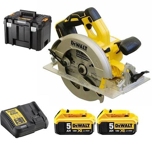 DeWalt DCS570P2 bezuhlíková kotoučová pila 184 mm 18V 2x5,0Ah 