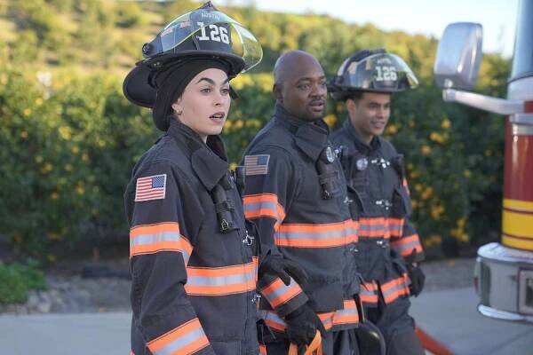 Natacha Karam, Brian Michael Smith and Julian Works in '9-1-1 Lone Star'.