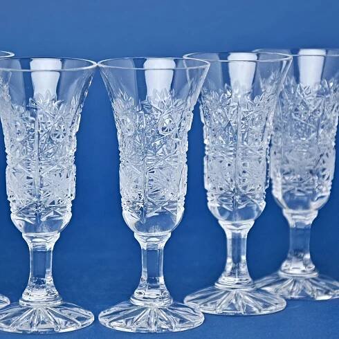 Sada likérek na stopce 6 ks., dekor 500PK, panák 35 ml, Bohemia Crystal, GLASSPO