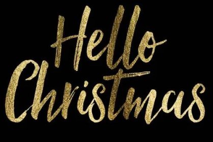 Hello Christmas festive christmas phrase in sparkling golden glitter text — Stock Photo, Image
