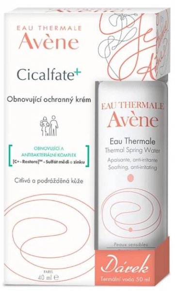 Avène Cicalfate Obnovující krém 40 ml + Termální voda 50 ml
