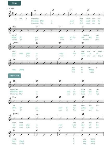 Chords & Lyrics War is Over