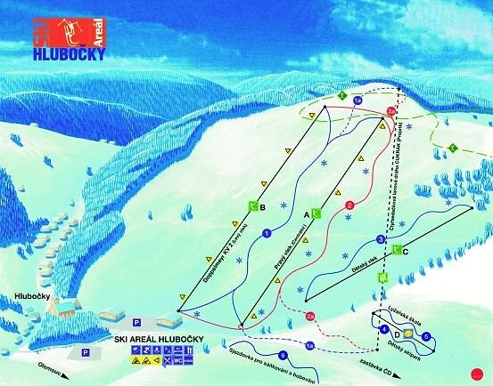 Hlubočky - mapa sjezdovek