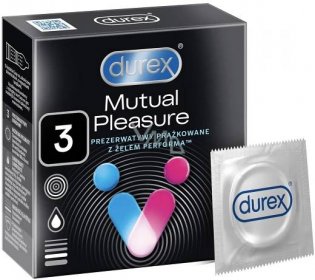 Durex Mutual Pleasure vroubkovaný kondom s výstupky, nominální šířka: 56 mm 3 kusy - VMD drogerie a parfumerie
