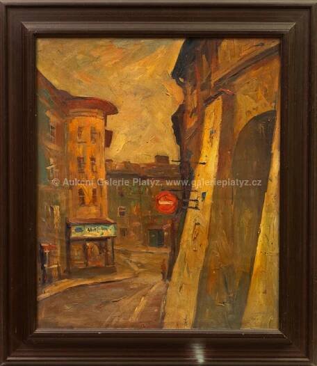 Karel Hodr - Ulice V kopečku, Hradec Králové - Aukční Galerie Platýz