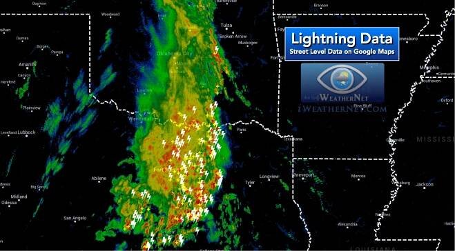 Latest Lightning Strikes on Google Maps