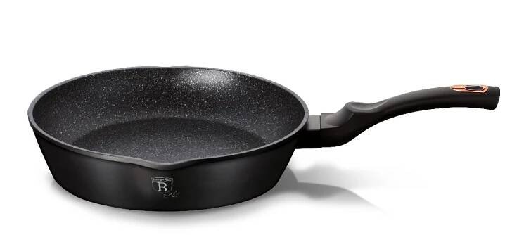 BERLINGERHAUS Pánev hluboká s mramorovým povrchem 24 cm Black Silver Collection BH-6185
