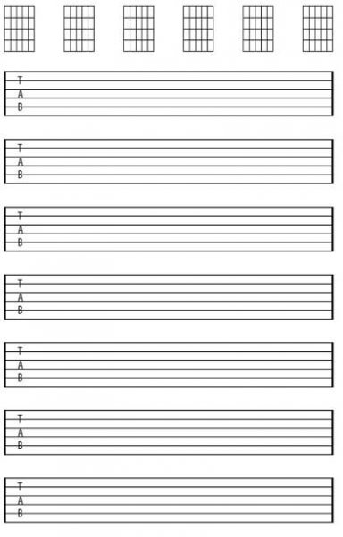 Guitar Tabs Notepad - Free Digital Planners