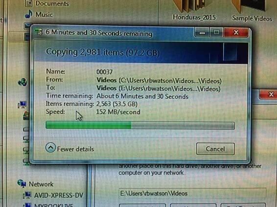Copying files on the new computer