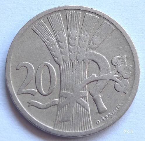 20 haléřů 1928 Československo