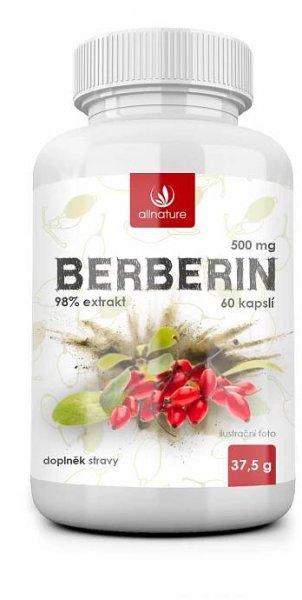 Allnature BERBERÍN extrakt 98% 500 mg 1×60 cps, výživový doplnok