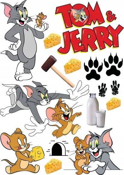 VÝTISK oplatek na dort Cukrová Hmota TOM A JERRY NAROZENINOVÝ SET #1