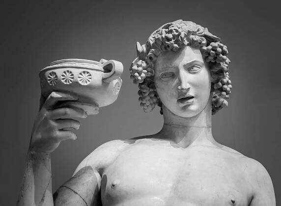 Dionýsos Bacchus víno sochu portrét — Stock obrázek