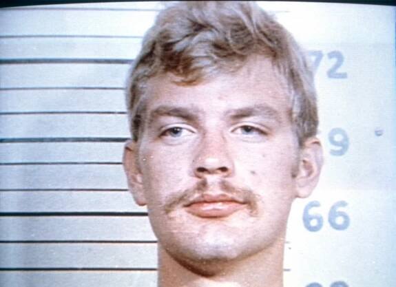 Serial killer Jeffrey Dahmer shown in a police mug shot from his 1982