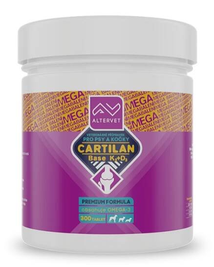 ALTERVET CARTILAN Base K2+D3 MEGA 300 tablet