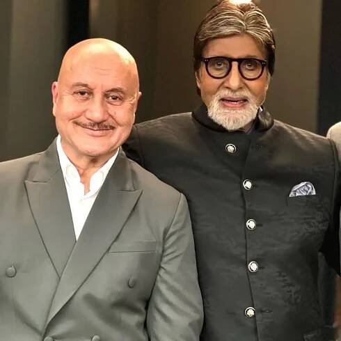 Anupam Kher with Amitabh