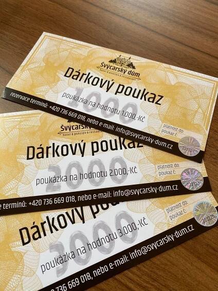 Dárkové poukazy - Hotel a penzion Švýcarský dům