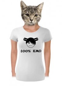 100% emo dámské tričko premium White – digi-tisk (na objednání)