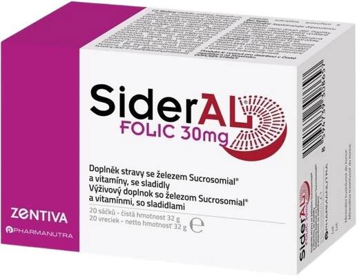 Sideral Folic 30mg, 20 sáčků