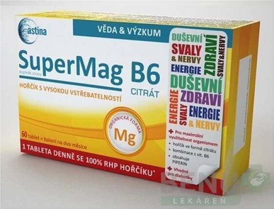 Astina SuperMag B6 CITRÁT 1×60 tbl, výživový doplnok