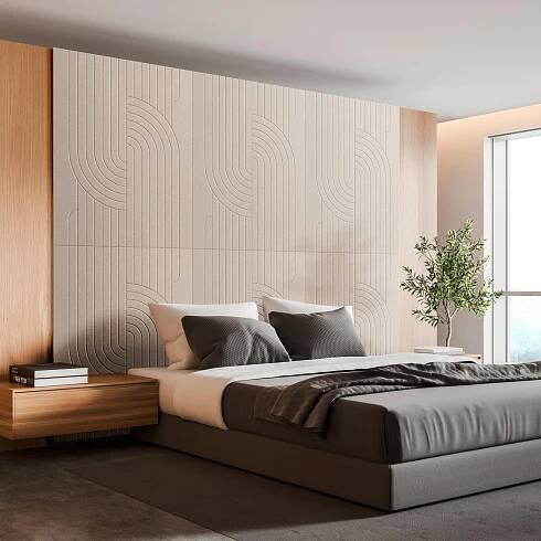 Akustický panel MARLA - béžová, textil (120/90cm) - Mömax