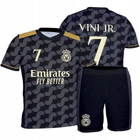 VINI JR. Real Madrid FOTBALOVÉ OBLEČENÍ Komplet FANOUŠEK TRIČKO + KRAŤASY 128