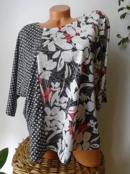 PĚKNÉ ZAJÍMAVÉ PRUŽNÉ TRIKO vel.XL-XXL