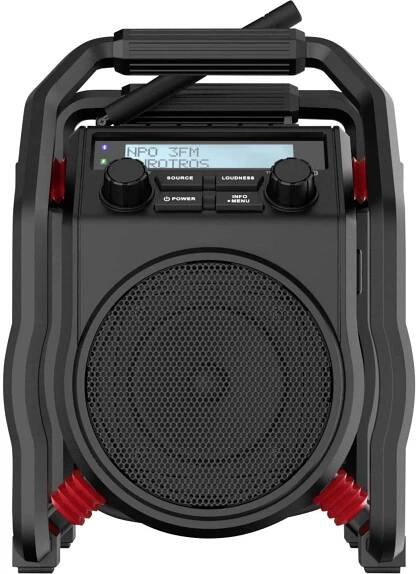 PerfectPro UBOX400R UB400R2 odolné rádio, DAB+, FM, Bluetooth, AUX, nárazuvzdorné, černá
