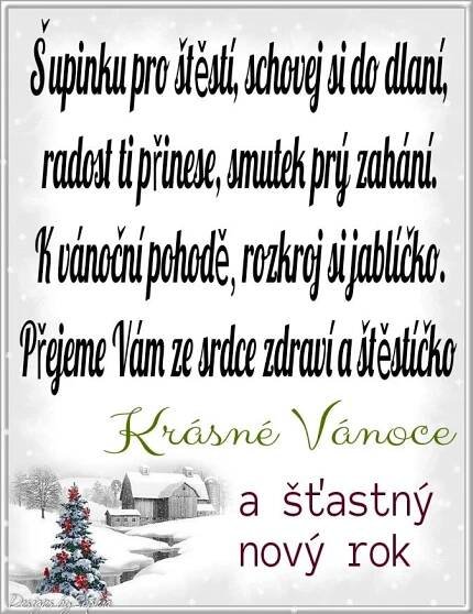 Vánoční přání - Christmas Card with Multilingual Wishes