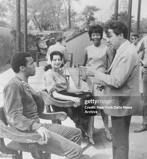 Joseph Papp , founder, producer and director of the New York Shakespeare Festival, coaches Robert Hooks, Ellen Holly, and Lynn Hamilton for a...