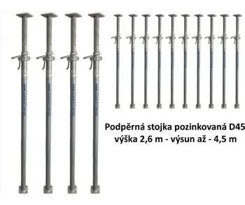Podpěrná stojka pozinkovaná D45 výška 2,6 m - výsun až - 4,5 m