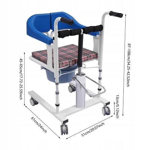 180KG hydraulický zvedací invalidní vozík pro pacienty pro domácnost, přepravní invalidní vozík Stav balení originální