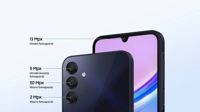 Mobilní telefon Samsung Galaxy A15 4 GB / 128 GB (SM-A155FZKDEUE) černý | DATART