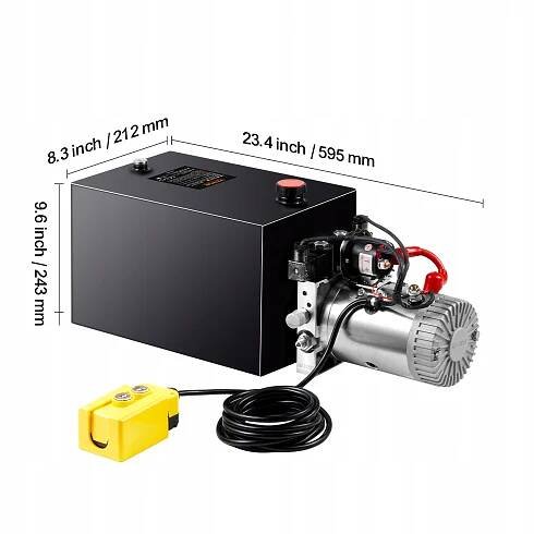 Hydraulické čerpadlo 15 litrů, dvojčinné čerpadlo pro sklápěcí přívěs, napájecí jednotka DC 12V Značka žádná značka