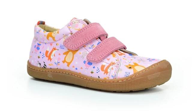 Koel4kids Danny Print Bear pink barefoot boty