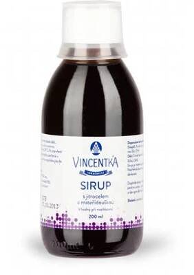 Vincentka Sirup s jitrocelem a mateřídouškou 200 ml