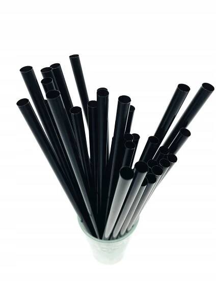 Plastová brčka - slámky 250 x 8 mm, opak. použitelné, 100 ks Barva: Černá