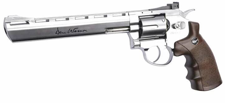 ASG CO2 revolver Dan Wesson 8", 4,5mm ocelové kuličky - Stříbrná