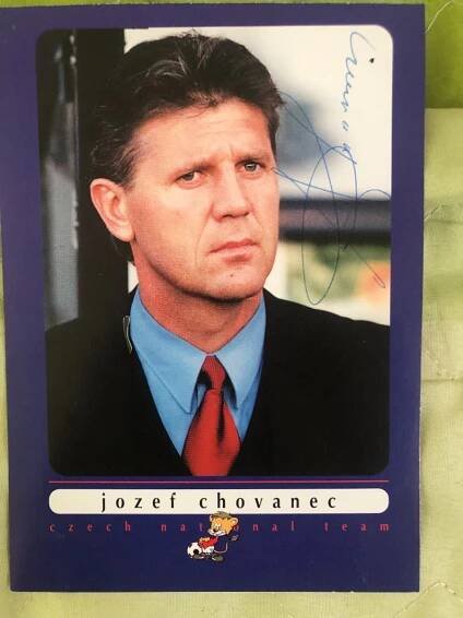 Sparta Praha Josef Chovanec karta podepsaná legendárním hráčem