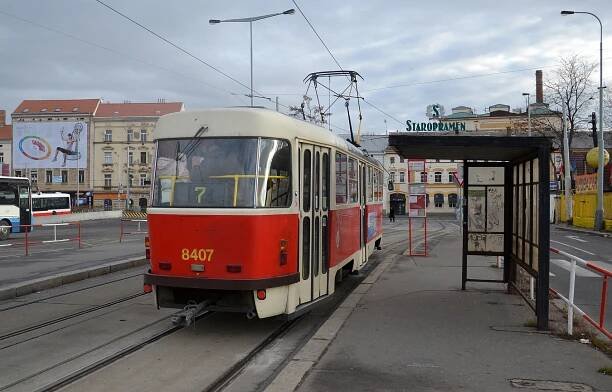 Fotografie ČKD Tatra T3R.P 8407 Dopravní podnik hl. m. Prahy