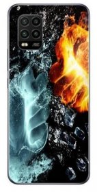 Gelový kryt mmCase na mobil Xiaomi Mi 10 Lite - voda a oheň