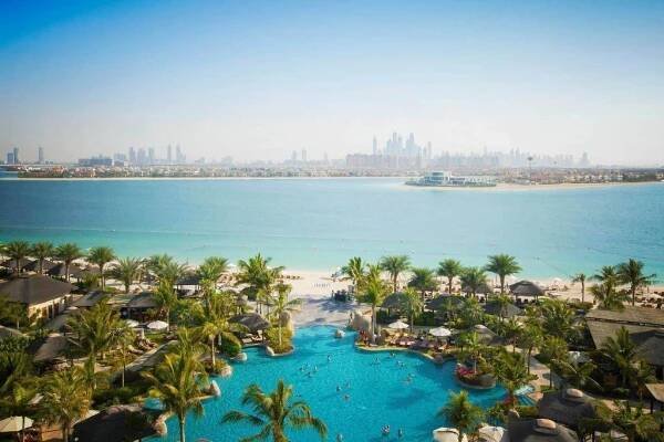 Panorama Dubaje z hotelu Sofitel