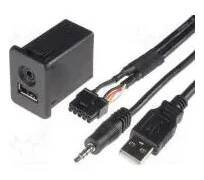 Adaptér USB/AUX Opel USB A zásuvka,Jack 3,5mm 4pin zásuvka