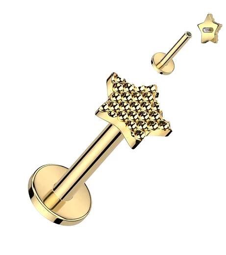 Piercing tragus, helix hvězda Starsteel.cz - šperky z oceli
