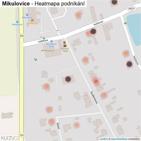 Mapa Mikulovice - Firmy v obci.